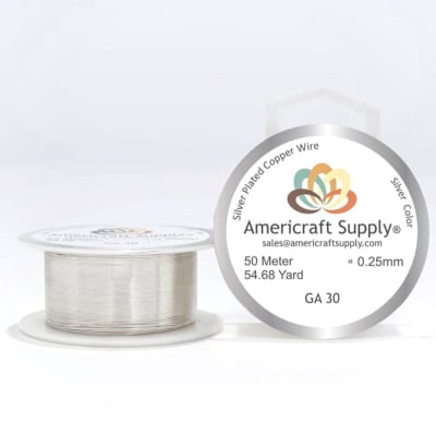 Alambre calibre 30 plateado americraft supply silver / Rollo
