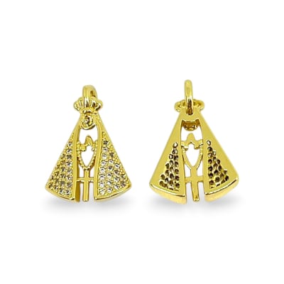 Dije virgen del Valle 15x20 mm baño de oro / unidad