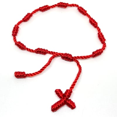 Pulsera roja 10 nudos decenario