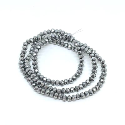 Sarta cristales 3 mm murano facetado metalizado / tira