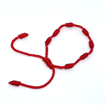 Pulsera roja 7 nudos