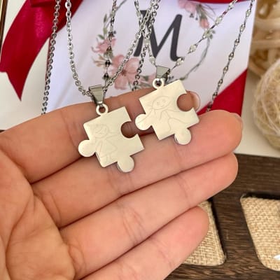 Regalos San Valentin collar rompecabezas / set