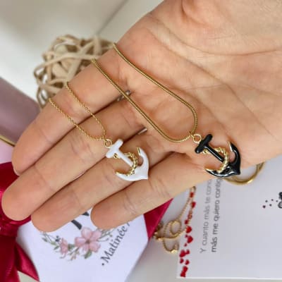 Regalos San Valentin collar ancla / set