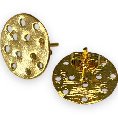 Base de aros para recamar baño de oro / par