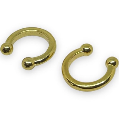 Base de aros lisa para ear cuff 13 mm baño de oro / unidad