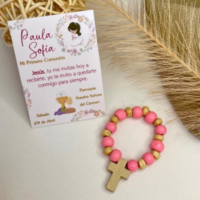 Souvenir decenarios de madera para recuerdos de bautizo comunión / docena