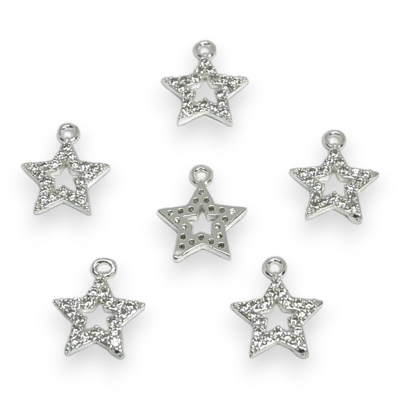 Dije colgante mini zircón baño de platino / unidad