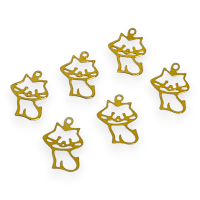 Dije colgante mascota gato 14x9 mm Gold-filled / unidad