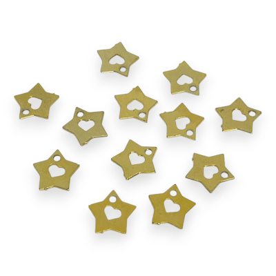 Dije colgante estrella corazón Gold-filled / unidad