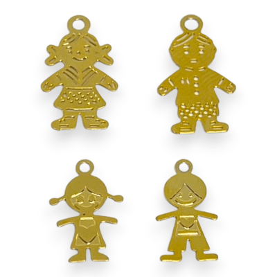 Dije colgante niño niña Gold-filled / unidad