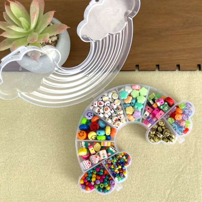 Kit arco iris infantil de cuentas pasadoras surtidas