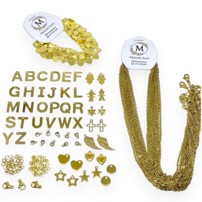 Kit para crear collares pulseras con letras