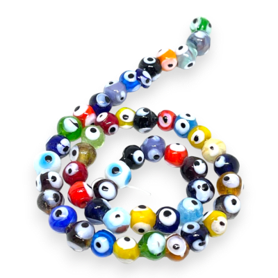 Ojo turco redondo irregular 8 mm nazar protección multicolor
