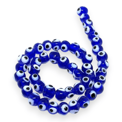 Ojo turco redondo irregular 8 mm nazar protección azul