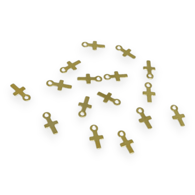 Mini dije cruz 8 mm gold-filled / unidad