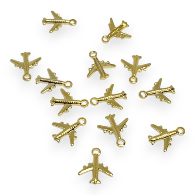 Mini dije avión viaje 10 mm gold-filled / unidad