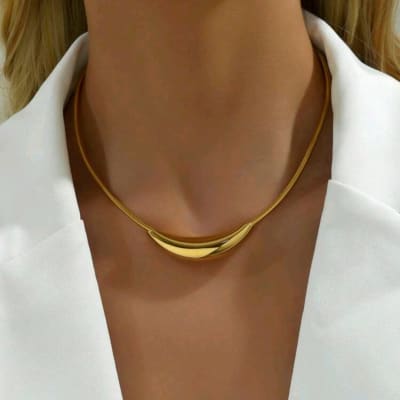 Collar de acero minimalista estilo europeo / unidad