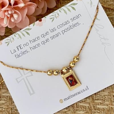 Collar cadena virgen del Chiquinquirá Chinita simple escapulario / unidad