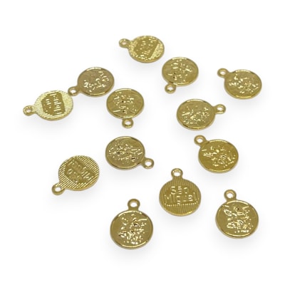 Mini dije medalla San Miguel Arcangel 9 mm gold-filled / unidad