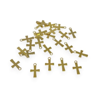 Mini dije cruz 12x7 mm gold-filled / unidad