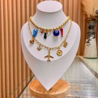 Collar con maxi colgantes viajero protección VTE / unidad