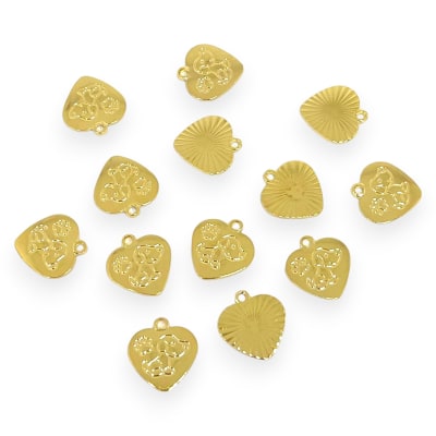 Mini dije corazón perro mascota 12 mm gold-filled / unidad