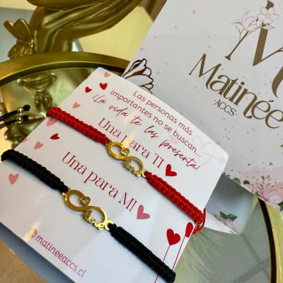 Pulsera parejas amor infinito San Valentin acero / set