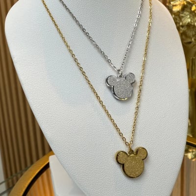 Collar con colgante Mickey acero / unidad