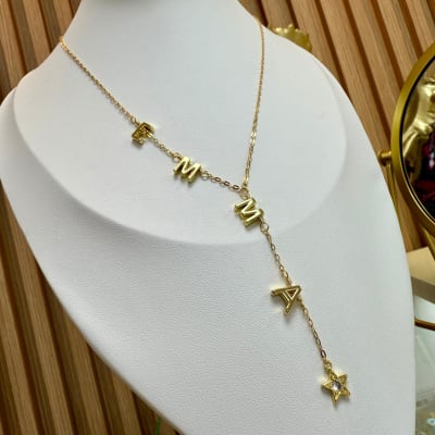 Collar personalizado con nombre baño de oro / unidad