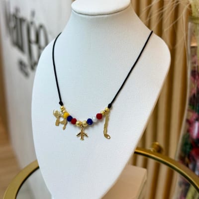 Collar tricolor mapa Chile Venezuela / unidad