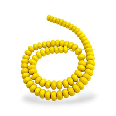 Sarta abalorios cuentas redonda plana 8x4 mm acrílico / tira