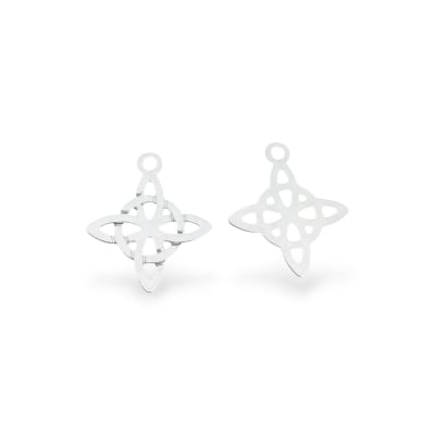 Mini dije nudo de bruja 14 mm baño de plata / unidad