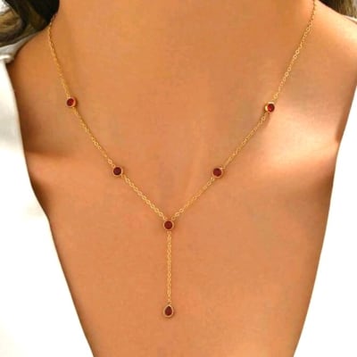 Collar cascada con punto de luz acero / unidad