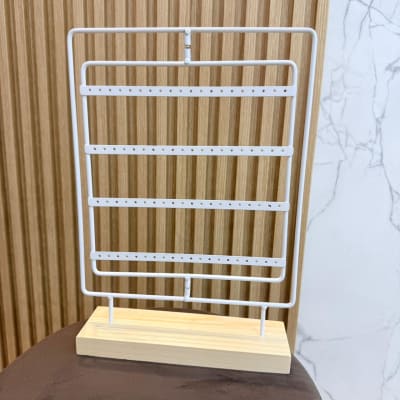 Exhibidor giratorio aros zarcillos 40 pares blanco madera metal / unidad