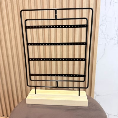 Exhibidor giratorio aros zarcillos 40 pares negro madera metal / unidad