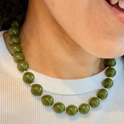 Collar cuentas de acrílico maximalista boho chic 16 mm chicle / unidad