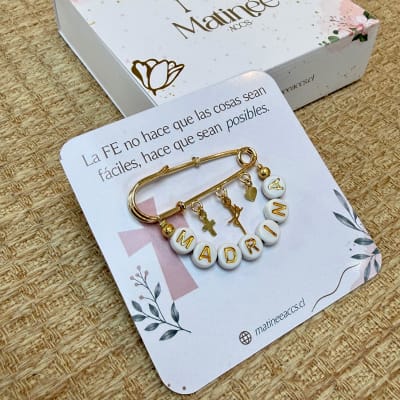 Broche pin de regalo de bautizo para padrino madrina / unidad