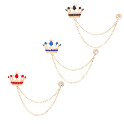 Broche prendedor corona para traje de caballero / unidad