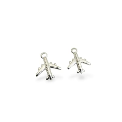 Mini dije avión viaje 10 mm baño plata / unidad