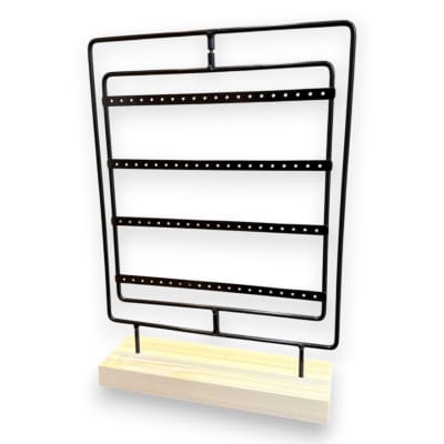Exhibidor giratorio aros zarcillos 40 pares negro madera metal / unidad