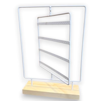 Exhibidor giratorio aros zarcillos 40 pares blanco madera metal / unidad