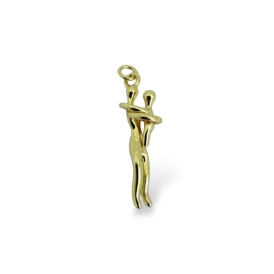 Dije colgante mamá e hijo abrazo 30 mm baño de oro platino / unidad