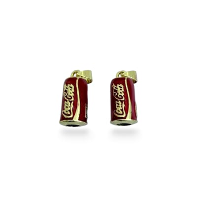 Dije colgante esmaltado Coca Cola 3D 15x8 mm baño oro / unidad
