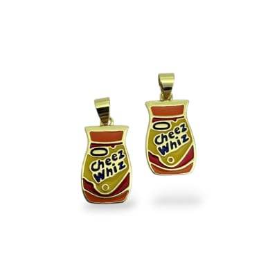 Dije colgante esmaltado Cheez Whiz 20x11 mm baño oro / unidad