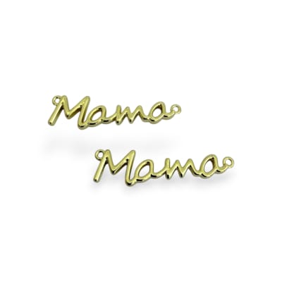 Dije conector palabra mamá 43 mm baño de oro / unidad