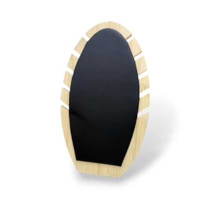 Exhibidor mostrario vertical ovalado collar eco cuero negro / unidad