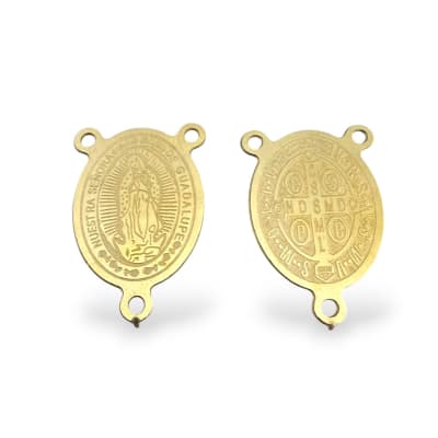 Dije vitela centro rosario 23x15 mm virgen guadalupe acero / unidad