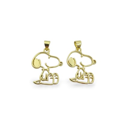 Dije colgante snoopy 20 mm baño de oro / unidad