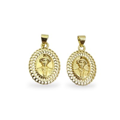Dije colgante medalla jose gregorio hernandez 20x15 mm baño de oro / unidad