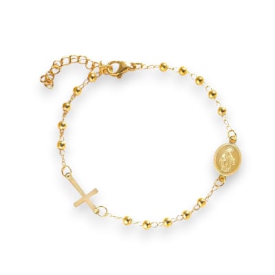 Pulsera denario decenario religioso acero / unidad